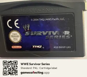 WWE Survivor Series Game Boy Advance, PAL cartridge label