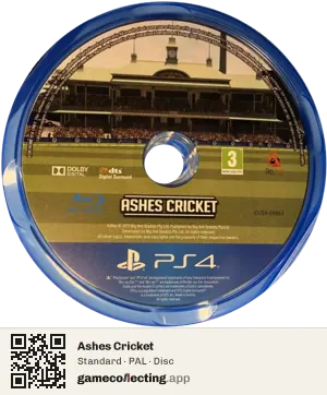 Ashes Cricket PlayStation 4, PAL disc