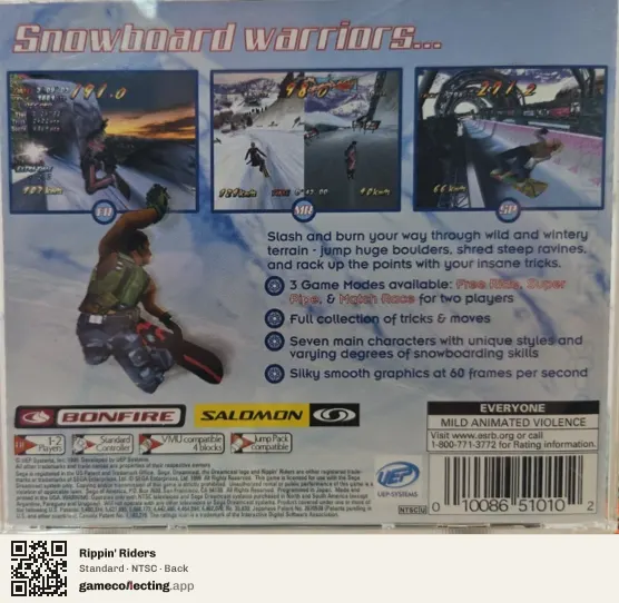 Rippin' Riders Sega Dreamcast, NTSC box back