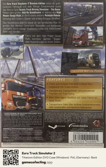 Euro Truck Simulator 2 Computer, Germany box back