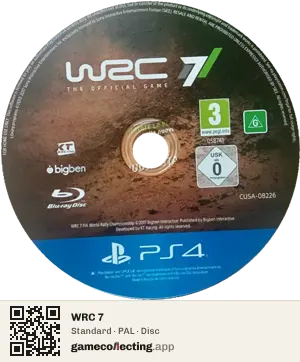 WRC 7 PlayStation 4, PAL disc
