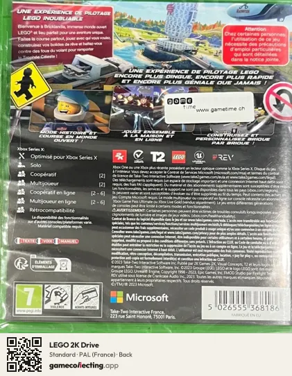 LEGO 2K Drive Xbox Series X, France box back