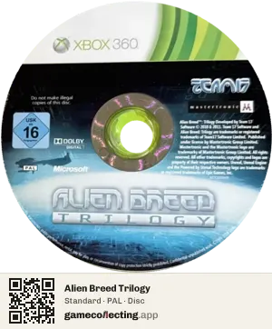 Alien Breed Trilogy Xbox 360, PAL disc