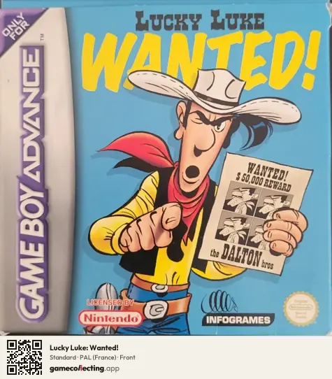 Lucky Luke: Wanted! Game Boy Advance, France box front