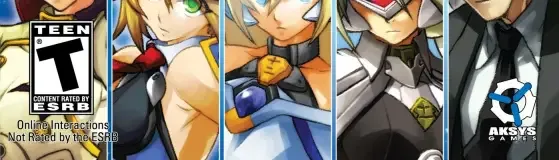 BlazBlue: Continuum Shift, the ESRB box on its front