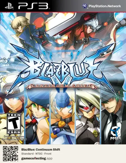BlazBlue: Continuum Shift PlayStation 3, NTSC box front