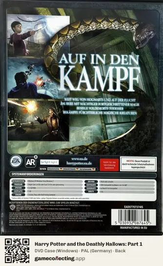 Harry Potter and the Deathly Hallows: Part 1 Computer, Germany box back