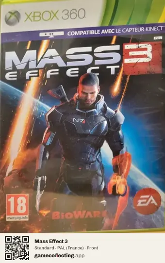 Mass Effect 3 Xbox 360, France box front