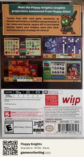 Floppy Knights Nintendo Switch, NTSC box back