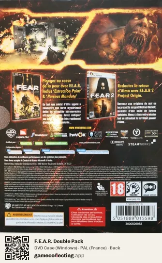 F.E.A.R. Double Pack Computer, France box back