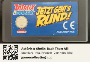 Astérix & Obélix: Bash Them All! Game Boy Advance, PAL cartridge label