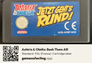 Astérix & Obélix: Bash Them All! Game Boy Advance, PAL cartridge label