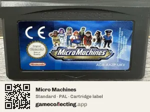 Micro Machines Game Boy Advance, PAL cartridge label