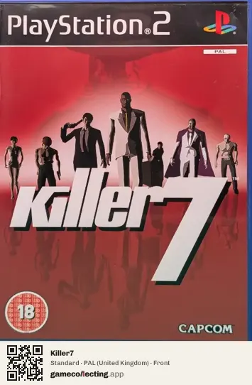 Killer7 PlayStation 2, United Kingdom box front