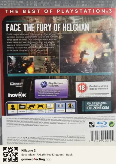 Killzone 2 PlayStation 3, United Kingdom box back