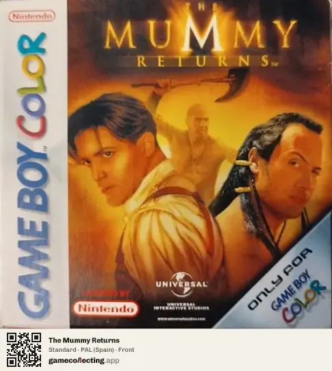 The Mummy Returns Game Boy Color, Spain box front