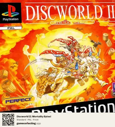 Discworld II: Mortality Bytes! PlayStation, PAL box front