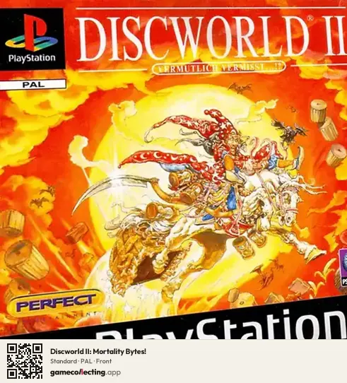 Discworld II: Mortality Bytes! PlayStation, PAL box front