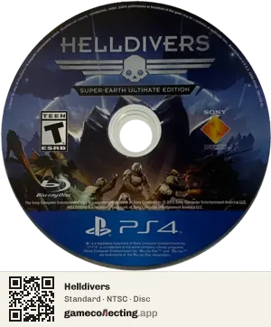 Helldivers PlayStation 4, NTSC disc