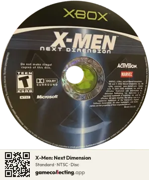 X-Men: Next Dimension Xbox, NTSC disc