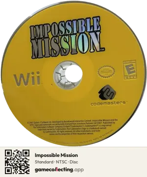 Impossible Mission Nintendo Wii, NTSC disc