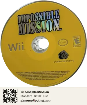 Impossible Mission Nintendo Wii, NTSC disc