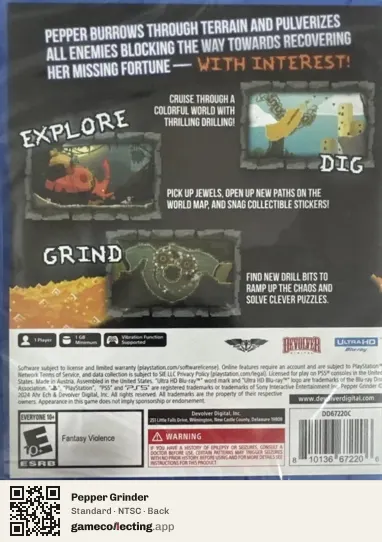 Pepper Grinder PlayStation 5, NTSC box back