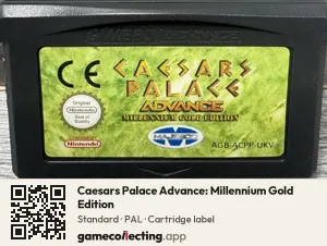 Caesars Palace Advance: Millennium Gold Edition Game Boy Advance, PAL cartridge label