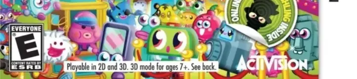 Moshi Monsters: Moshlings Theme Park, the ESRB box on its front