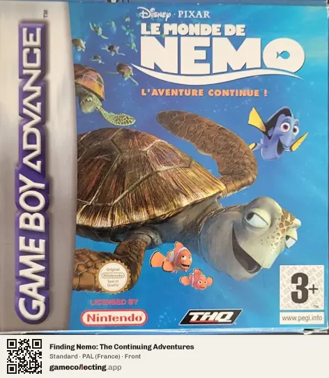 Finding Nemo: The Continuing Adventures Game Boy Advance, France box front