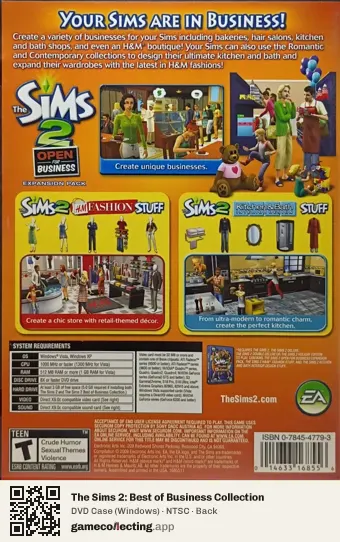 The Sims 2: Best of Business Collection Computer, NTSC box back