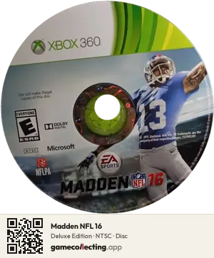Madden NFL 16 Xbox 360, NTSC disc