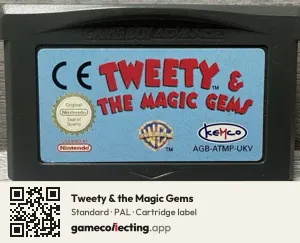 Tweety & the Magic Gems Game Boy Advance, PAL cartridge label