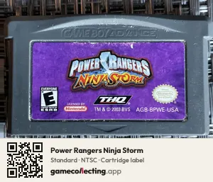 Power Rangers Ninja Storm Game Boy Advance, NTSC cartridge label