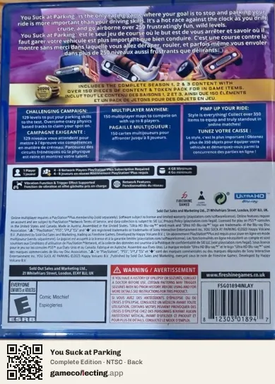 You Suck at Parking PlayStation 5, NTSC box back