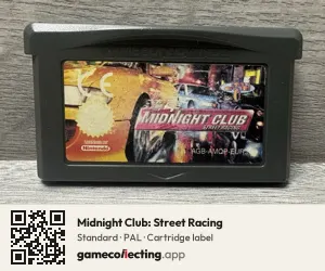 Midnight Club: Street Racing Game Boy Advance, PAL cartridge label