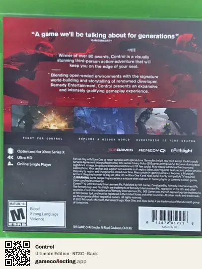 Control Xbox One, NTSC box back
