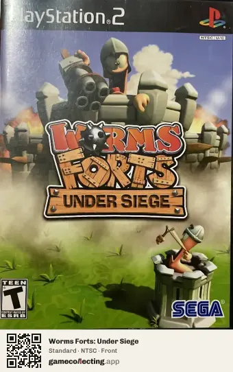 Worms Forts: Under Siege PlayStation 2, NTSC box front
