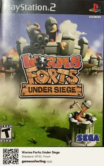 Worms Forts: Under Siege PlayStation 2, NTSC box front