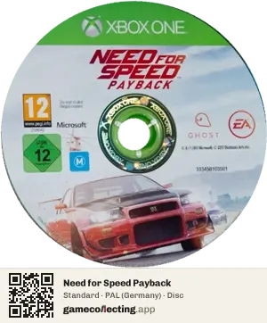 Need for Speed Payback Xbox One, PAL disc