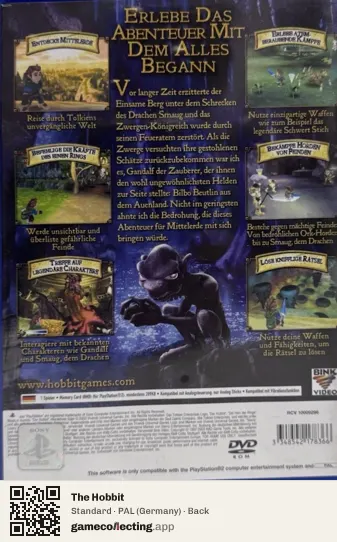 The Hobbit PlayStation 2, Germany box back