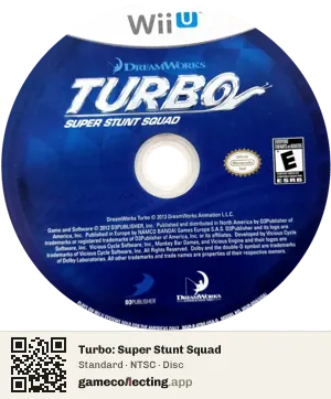 Turbo: Super Stunt Squad Nintendo Wii U, NTSC disc