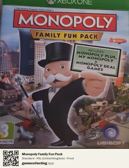 Monopoly Family Fun Pack Xbox One, United Kingdom box front