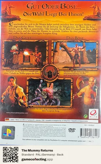 The Mummy Returns PlayStation 2, Germany box back