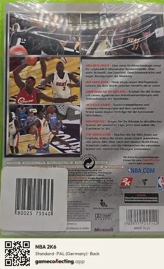 NBA 2K6 Xbox 360, Germany box back