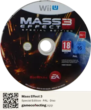 Mass Effect 3 Nintendo Wii U, PAL disc