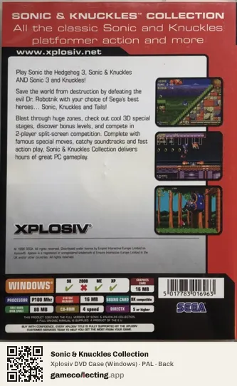 Sonic & Knuckles Collection Computer, PAL box back
