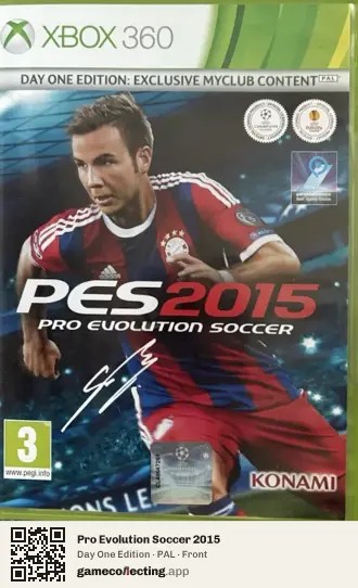 Pro Evolution Soccer 2015 Xbox 360, PAL box front