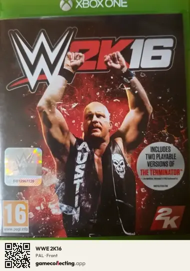 WWE 2K16 Xbox One, PAL box front