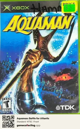 Aquaman: Battle for Atlantis Xbox, NTSC box front